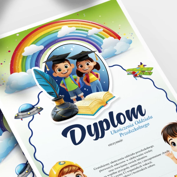 Dyplom Ukończenia Oddziału Przedszkolnego (z emblematem)
