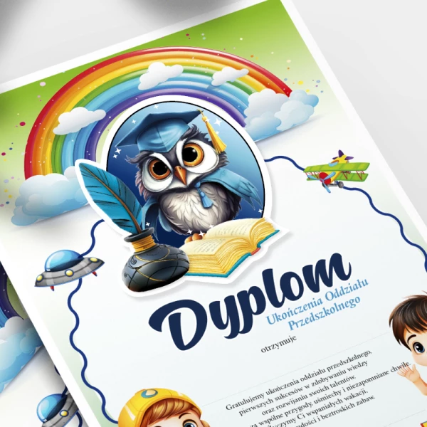 Dyplom Ukończenia Oddziału Przedszkolnego (z emblematem)