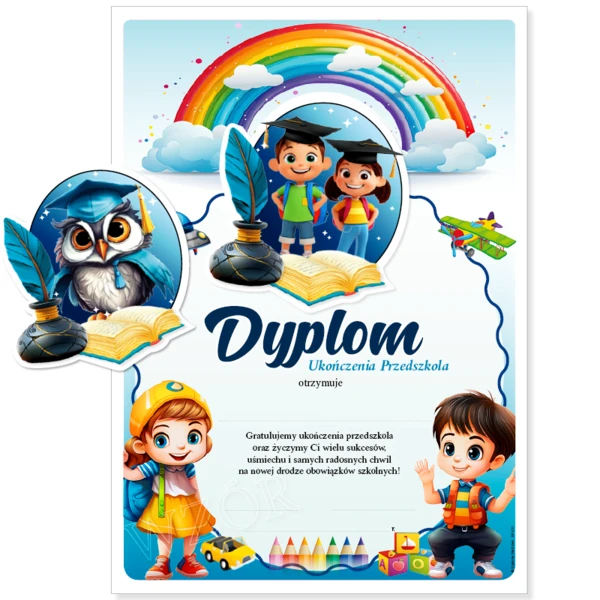Dyplom Ukończenia Przedszkola (z emblematem)