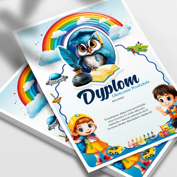 Dyplom Ukończenia Przedszkola (z emblematem)