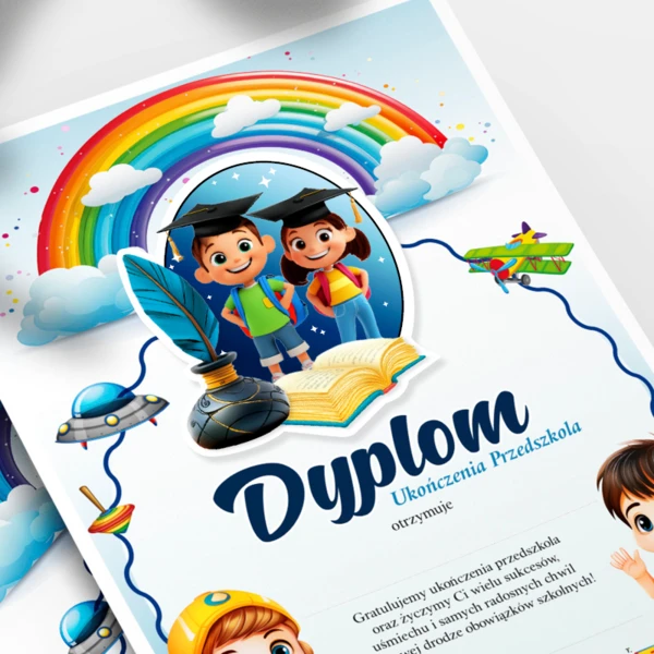 Dyplom Ukończenia Przedszkola (z emblematem)