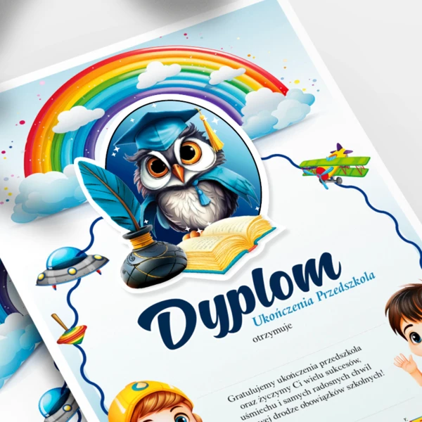 Dyplom Ukończenia Przedszkola (z emblematem)