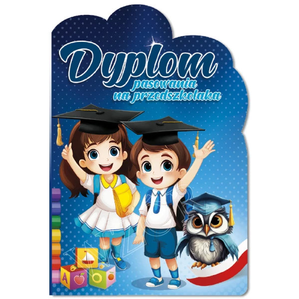 Zestaw Pasowanie na Przedszkolaka (Dyplom, Biret, Rożek Obfitości, Zakładka)