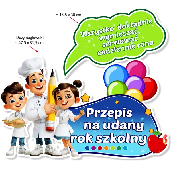 Dekoracja „Przepis na udany rok szkolny”
