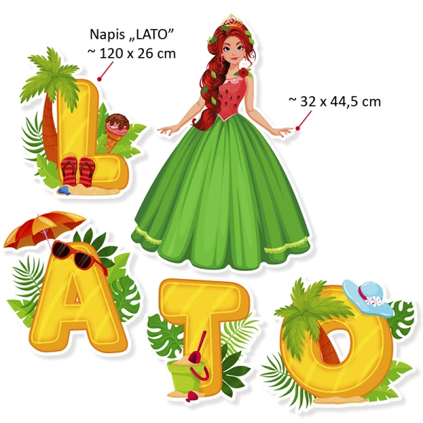 Dekoracje Szkolne Pani Lato i napis