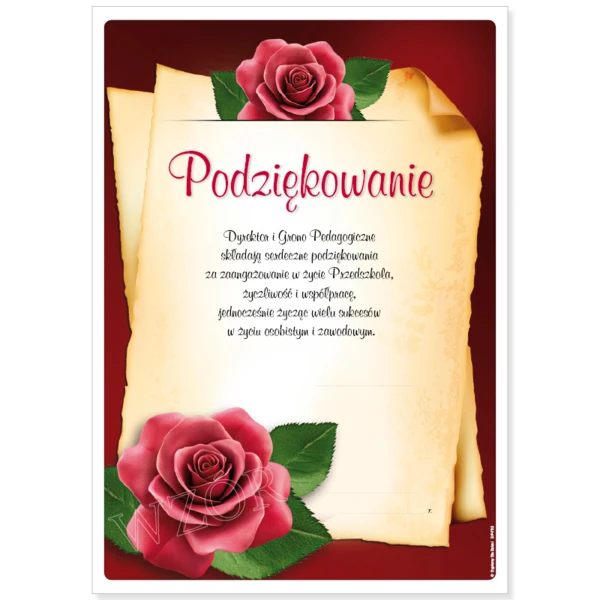 Podziękowanie Przedszkole