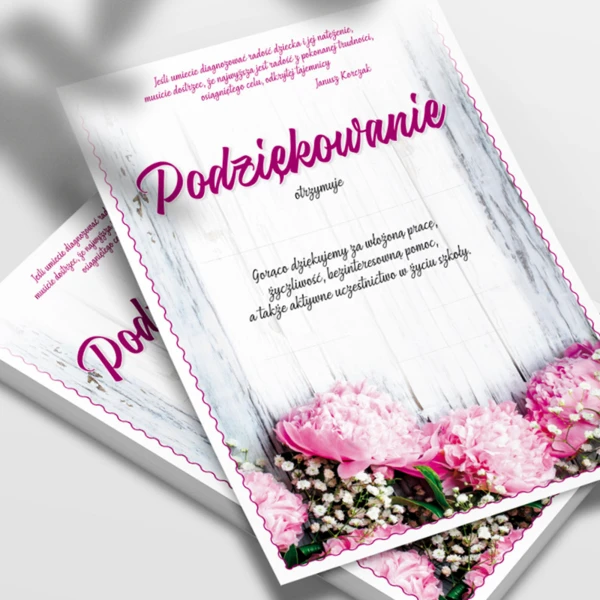 Podziękowanie Szkoła