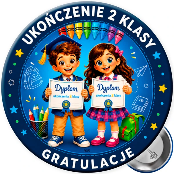 Przypinka Ukończenie 2 klasy