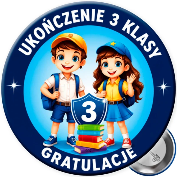 Przypinka Ukończenie 3 klasy