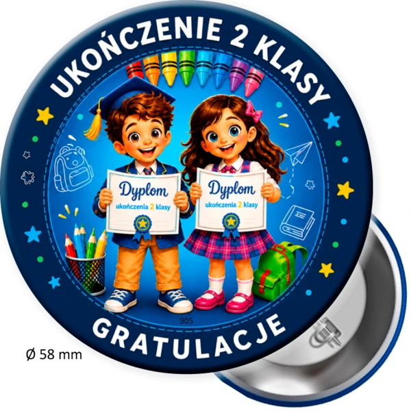 Prezent ukończenie 2 klasy (przypinka)