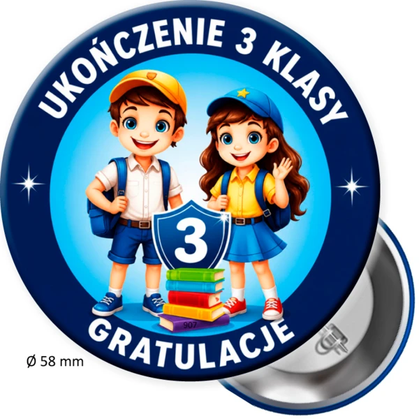Prezent ukończenie 3 klasy (przypinka)
