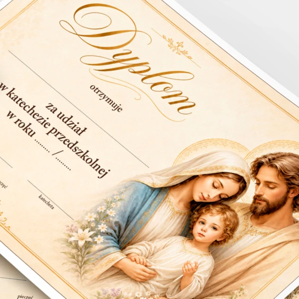 Dyplom za udział w katechezie przedszkolnej (religii)