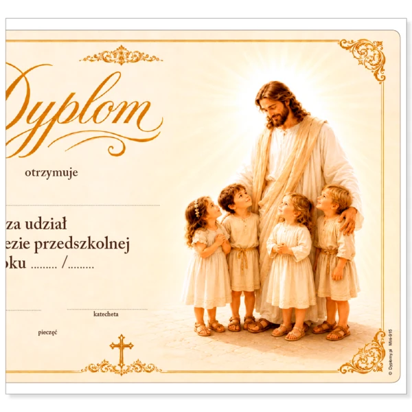 Dyplom za udział w katechezie przedszkolnej (religii)