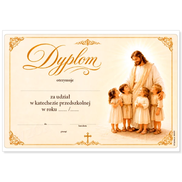 Dyplom za udział w katechezie przedszkolnej (religii)