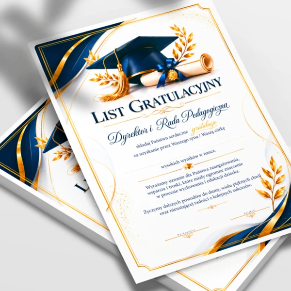 List Gratulacyjny dla rodziców