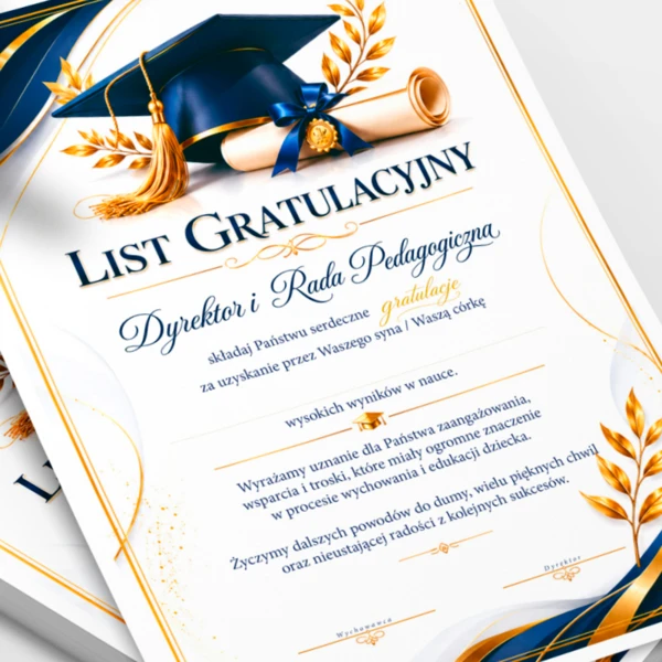 List Gratulacyjny dla rodziców