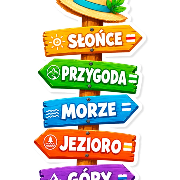 Dekoracje Przedszkolne Wakacje – Drogowskaz do przygody 75 cm