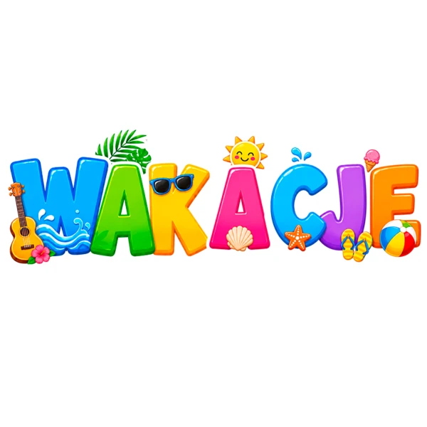 Dekoracje Przedszkolne Wakacje – Napis Wakacje