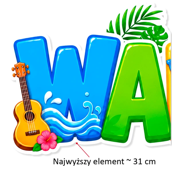 Dekoracje Przedszkolne Wakacje – Napis Wakacje