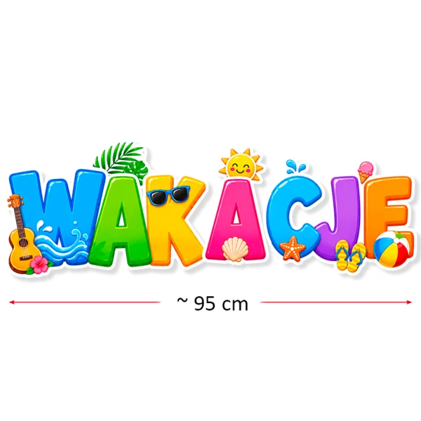 Dekoracje Przedszkolne Wakacje – Napis Wakacje