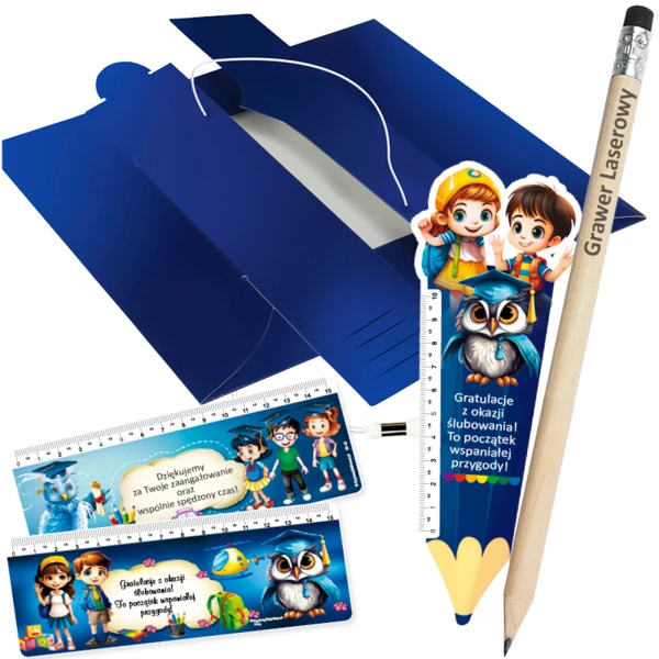 Biret Granatowy, Ołówek z grawerem (opcja), Zakładka
