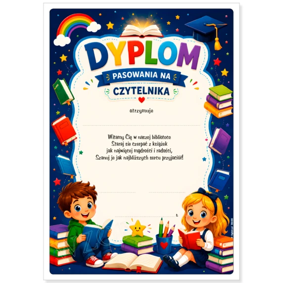 Dyplom Pasowanie na Czytelnika