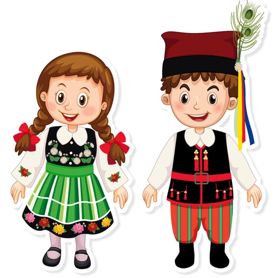 Dekoracja „Dzieci w strojach regionalnych”