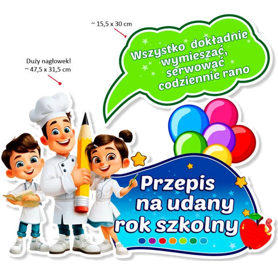 Dekoracja „Przepis na udany rok szkolny”