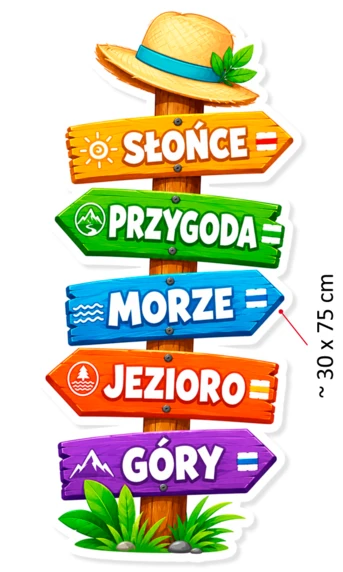 Dekoracja „Drogowskaz do przygody” XXL