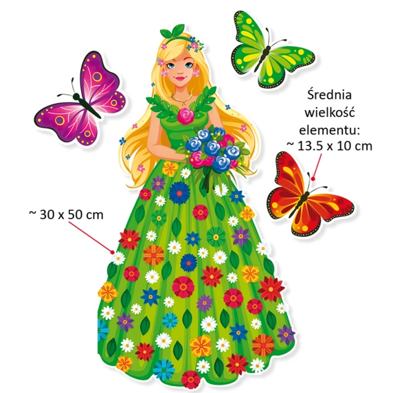 Dekoracja „Pani Wiosna – motyle i kwiaty”