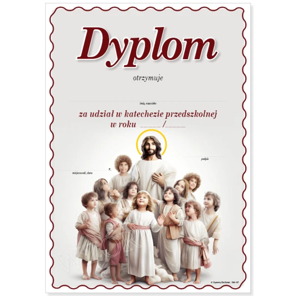 Dyplom za udział w zajęciach Religii