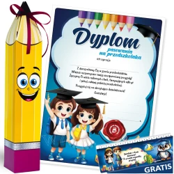 Zestaw Pasowanie na Przedszkolaka (Dyplom, Wesoły Ołówek, Zakładka)