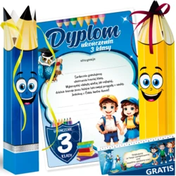 Zestaw Ukończenie 3 Klasy (Dyplom A4, Wesoły Ołówek, Zakładka)