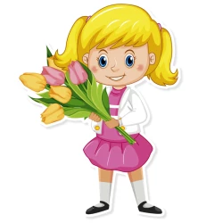 Dekoracja „Dziewczynka z tulipanami”