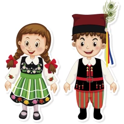 Dekoracja „Dzieci w strojach regionalnych”