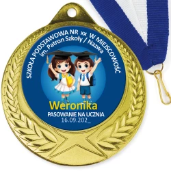 Medal Pasowanie na Ucznia – Imię, Nazwa Szkoły