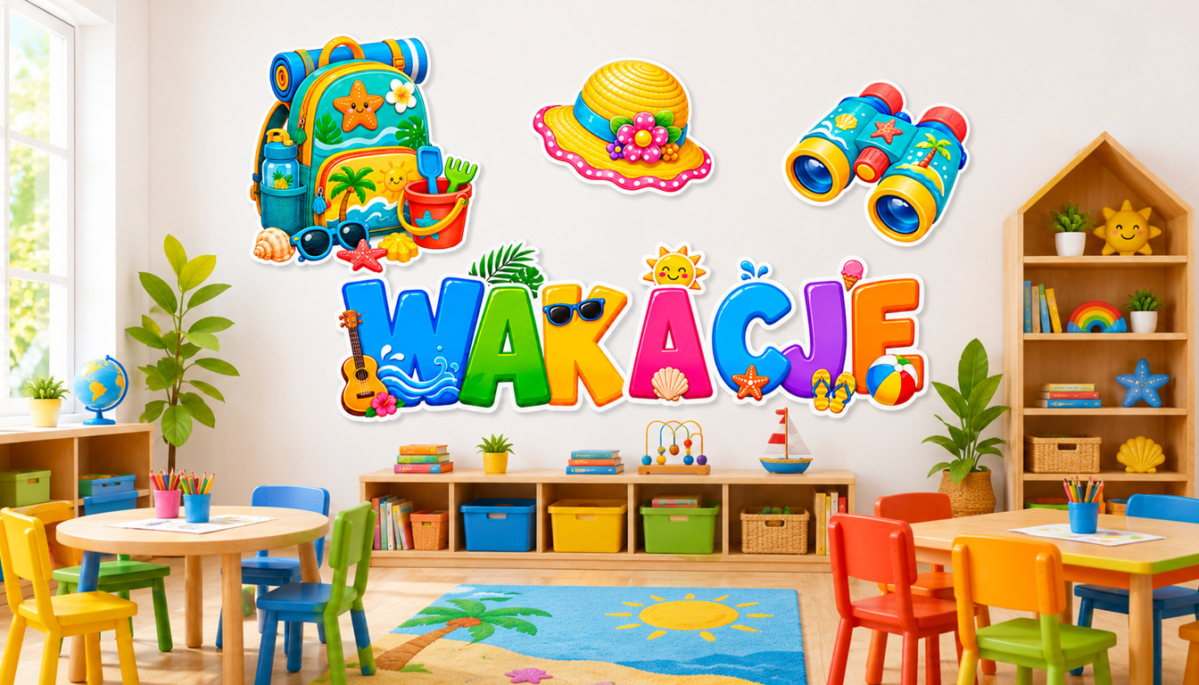 Gadżety wakacyjne - dekoracja o niezwykłej kolorystyce, która ożywi wnętrze każdego przedszkola