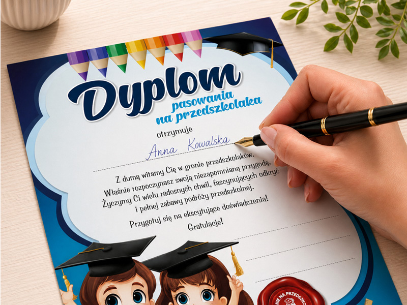 Ręczne wypisywanie dyplomów dla całej grupy