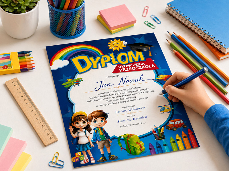 Dyplomy personalizowane gotowe do podpisu i wręczenia
