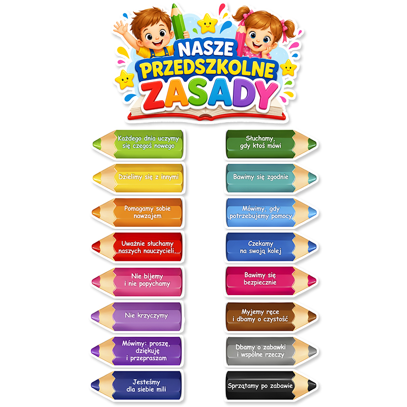 Dekoracja do przedszkola "Nasze Przedszkolne Zasady", wzór D5609