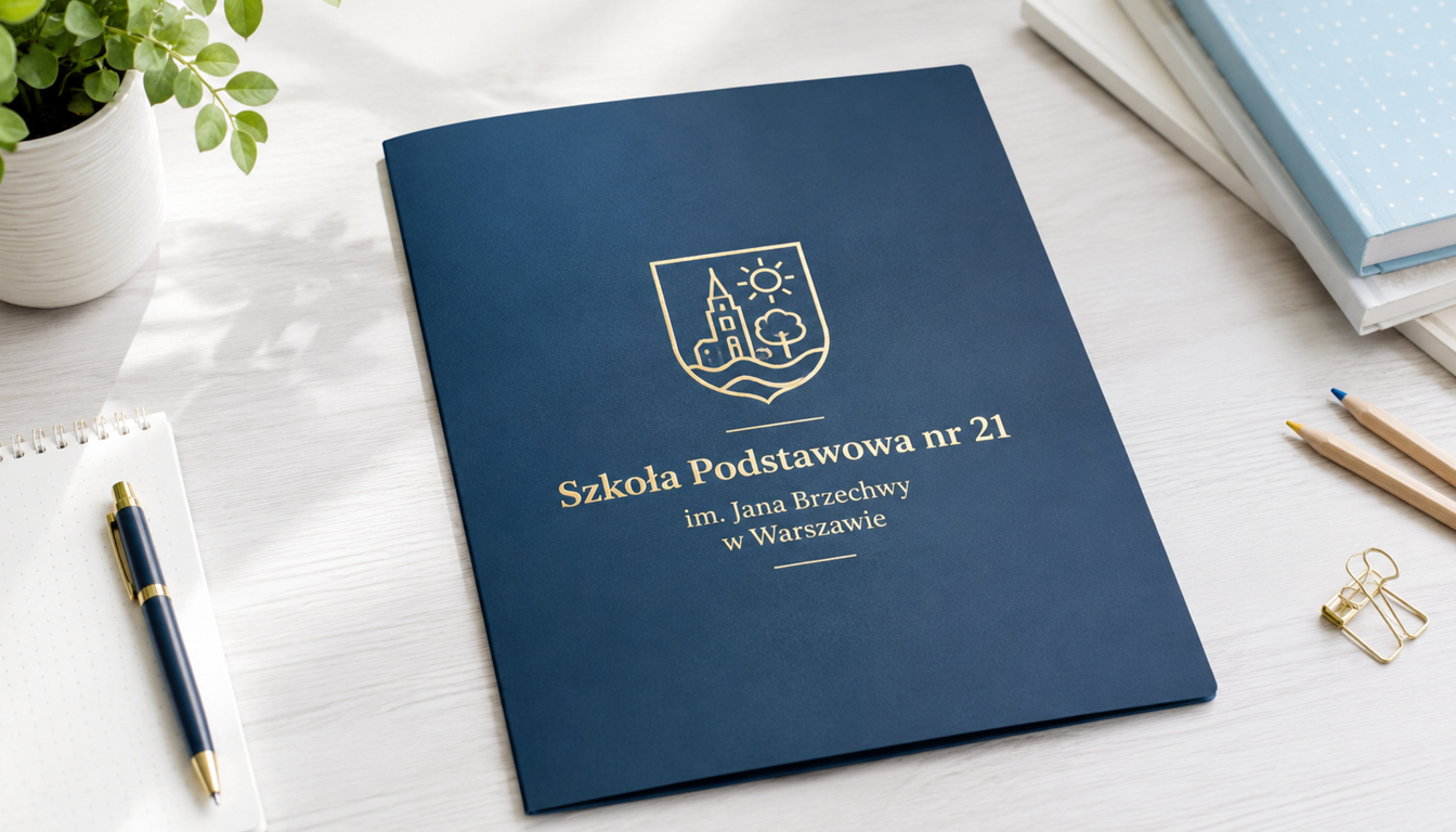 Eleganckie teczki dla szkół z indywidualnym nadrukiem i logo placówki